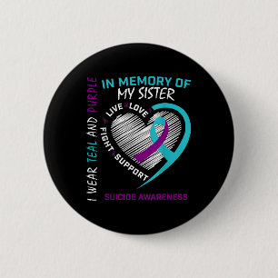 Badge Rond 5 Cm Être cher en mémoire d'une sœur Sensibilisation à 