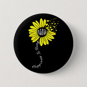 Badge Rond 5 Cm Être Nana Joyeuse Fête des Mères Tournesol Famille