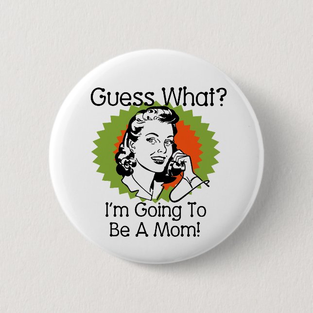 Badge Rond 5 Cm Être une maman Green Orange (Devant)