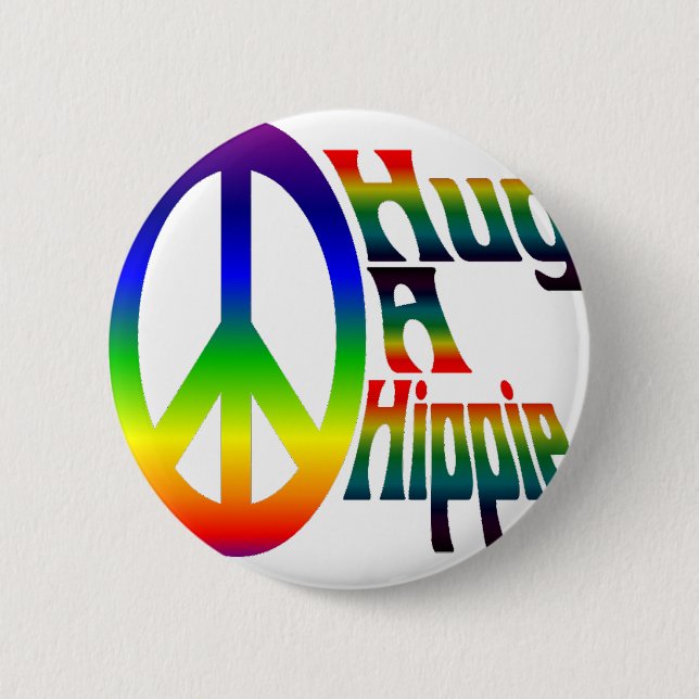 Badge Rond 5 Cm étreignez une hippie (Devant)