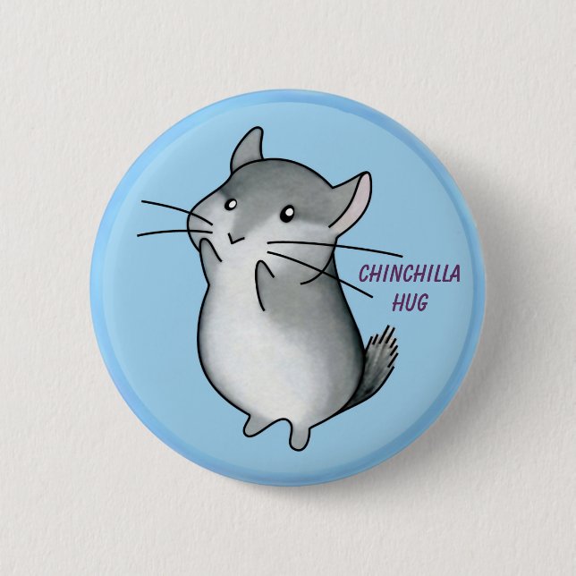 Badge Rond 5 Cm étreinte de chilla, étreinte de chinchilla (Devant)