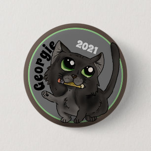 Badge Rond 5 Cm Étude utile Chat personnalisé