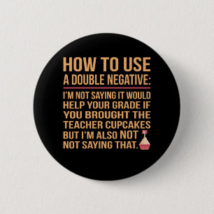 Badge Rond 5 Cm Étudiant enseignant de langue anglaise double né