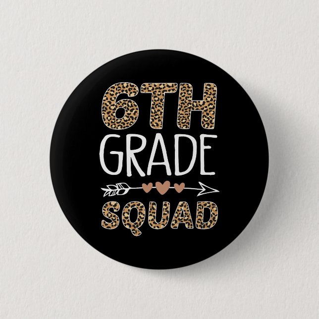 Badge Rond 5 Cm Étudiant Leopard de 6e année (Devant)
