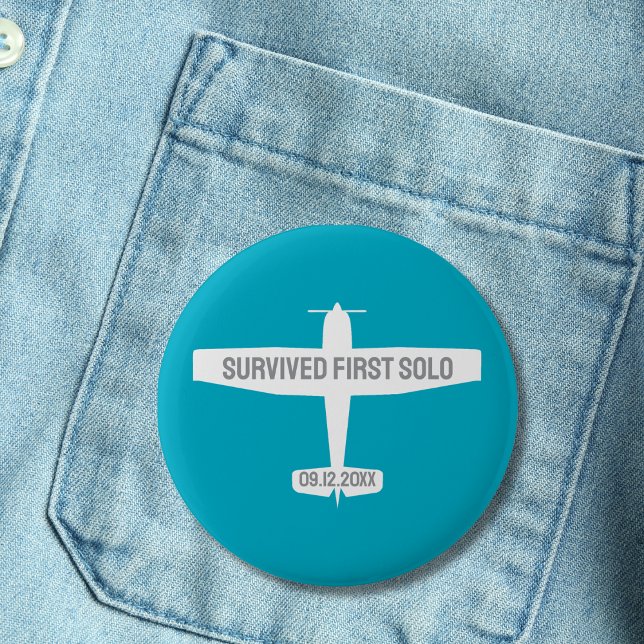 Badge Rond 5 Cm Étudiant pilote premier avion solo amusant Aviatio (Créateur téléchargé)