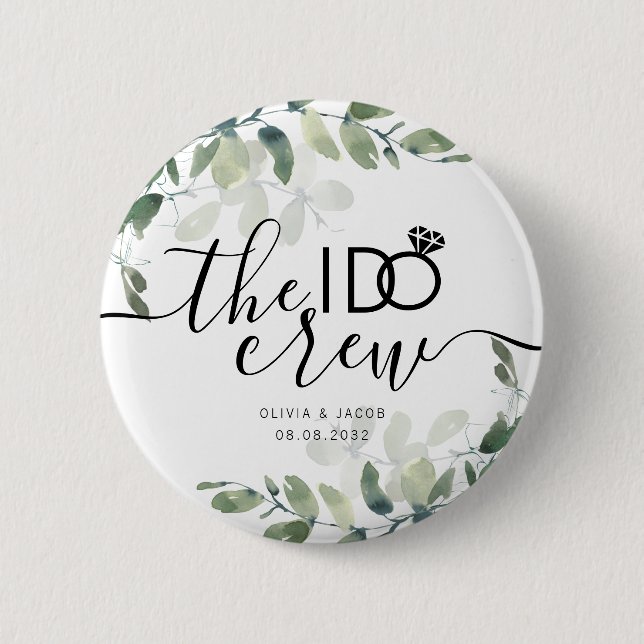 Badge Rond 5 Cm Eucalyptus I Do Crew (Devant)