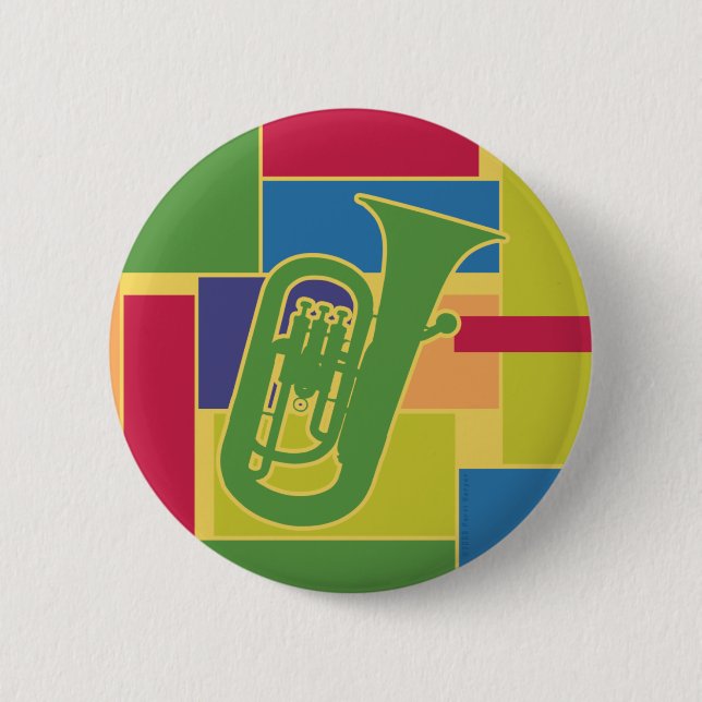 Badge Rond 5 Cm Euphonium Colorblocks Bouton (Devant)