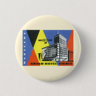 Badge Rond 5 Cm Europe Vintage voyage, Varsovie (Varsovie), Pologn