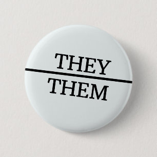Badge Rond 5 Cm Eux/eux ont empilé autour du pronom de diversité