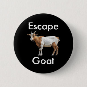 Badge Rond 5 Cm Évasion drôle chèvre bouc émissaire animal Huda hu