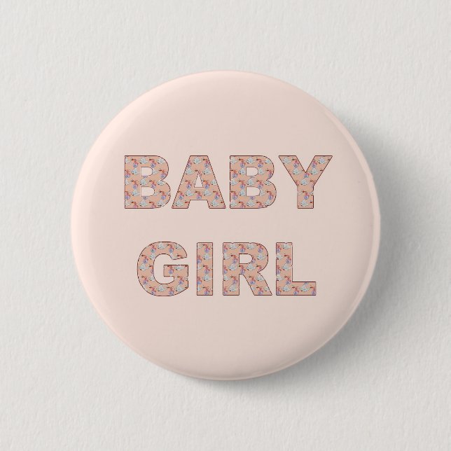 Badge Rond 5 Cm Eveal Genre Reveal Baby Girl Team (Devant)