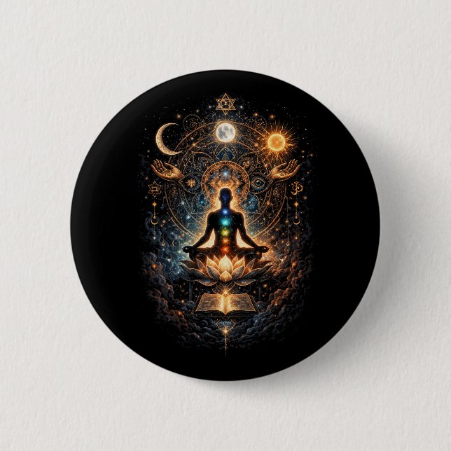 Badge Rond 5 Cm Éveil du cosmos intérieur (Devant)