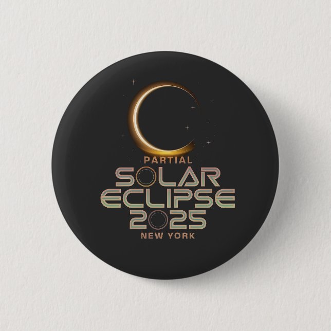 Badge Rond 5 Cm Événement d'astronomie partielle d'Eclipse solaire (Devant)