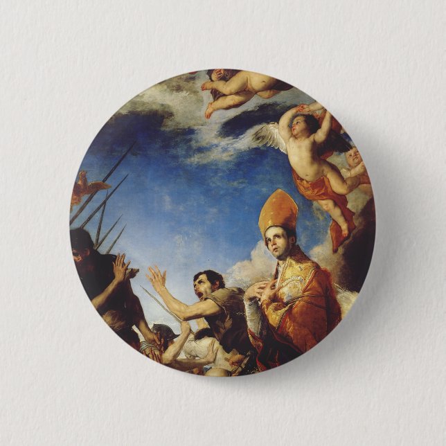Badge Rond 5 Cm Évêque de Saint Januarius de Bénévent (Devant)