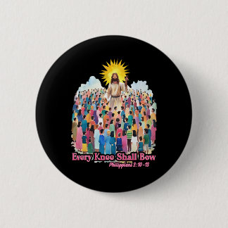 Badge Rond 5 Cm Every Knee Shall Bow Christian Easter Day 