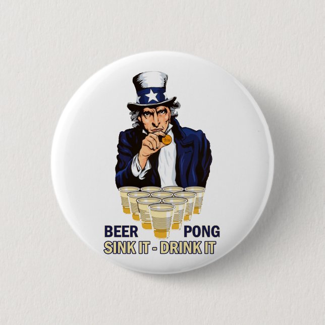 Badge Rond 5 Cm Évier il boisson il Abe Lincoln (Devant)
