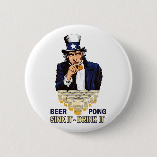 Badge Rond 5 Cm Évier il boisson il Abe Lincoln