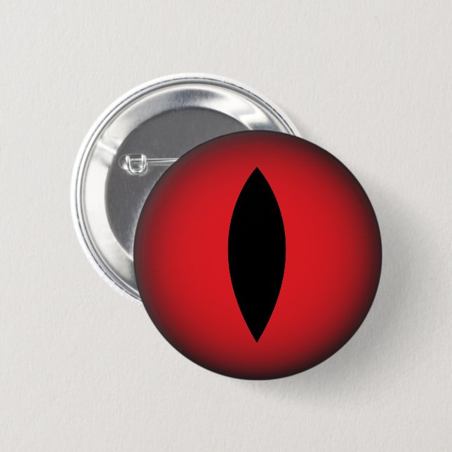 Badge Rond 5 Cm Evil Red Cats Eye Goth Amoureux des chats (Devant & derrière)