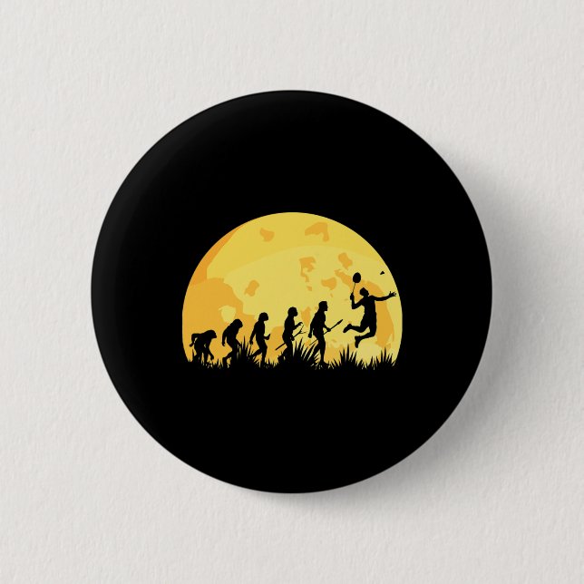 Badge Rond 5 Cm Evolution Badminton brillant Joueur Badminton Cade (Devant)