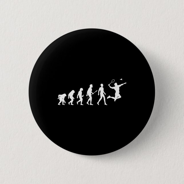 Badge Rond 5 Cm Evolution Badminton Cadeau Pour Les Joueurs De Bad (Devant)