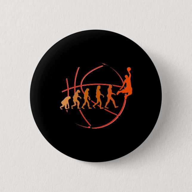 Badge Rond 5 Cm Evolution Basketball Player Ball Game Hos (Devant)
