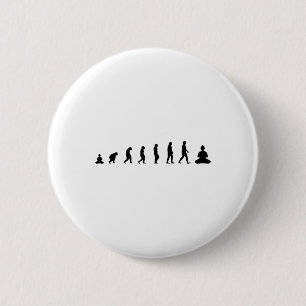 Badge Rond 5 Cm Évolution de Bouddha zen Méditation Pleine conscie