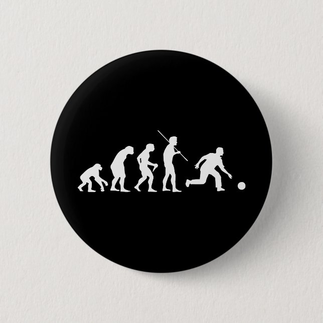 Badge Rond 5 Cm Évolution de bowling de l'homme au lanceur (Devant)