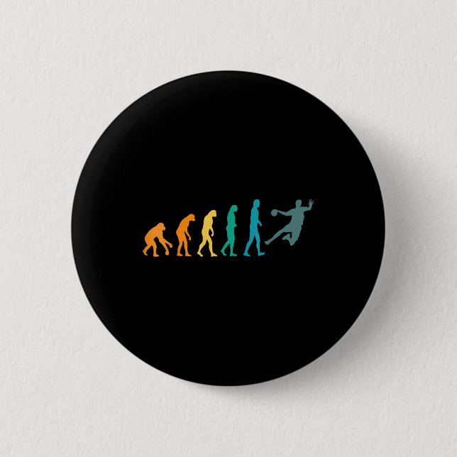 Badge Rond 5 Cm Évolution de Handball Sport Drôle  (Devant)