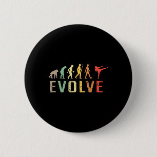 Badge Rond 5 Cm Évolution de kickboxing Muay-thai Vintage drôle cr