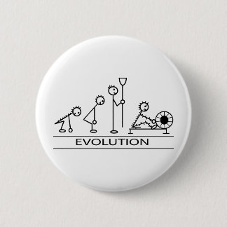 Badge Rond 5 Cm Évolution de l'homme avec l'aviron
