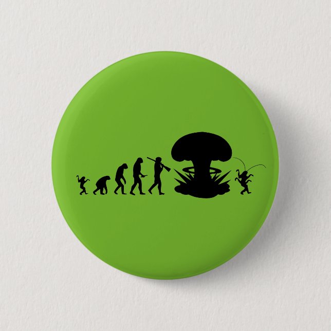 Badge Rond 5 Cm Évolution de l'Homme et du Cafard Tableau d'évolut (Devant)