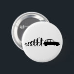 Badge Rond 5 Cm Évolution de l'oldtimer 2CV<br><div class="desc">La théorie de l'évolution de Darwin avec un canard 2cv. En noir.</div>