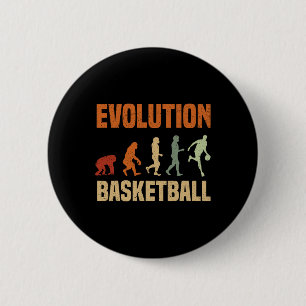 Badge Rond 5 Cm Évolution Du Basket-Ball Du Singe Aux Hommes Tous