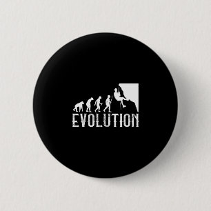 Badge Rond 5 Cm Évolution d'un grimpeur vintage - mur de roche drô