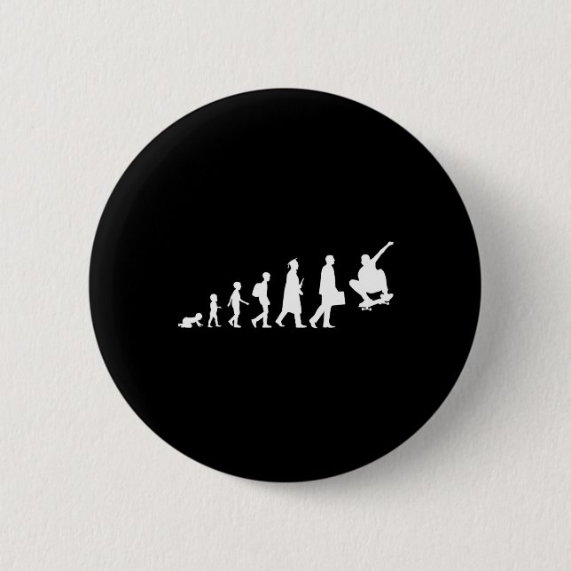Badge Rond 5 Cm Évolution d'un skater planchiste skateboard F (Devant)