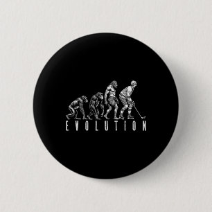 Badge Rond 5 Cm Évolution joueur de hockey sur glace Homme drôle s