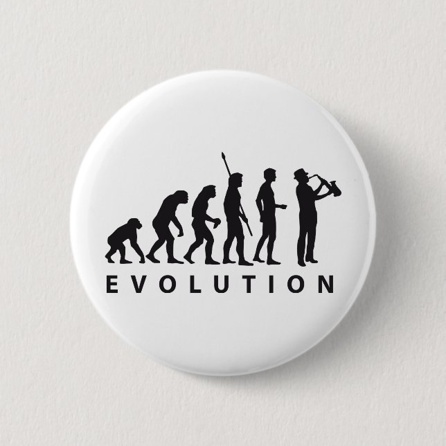Badge Rond 5 Cm évolution saxophon (Devant)