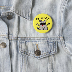 BADGE ROND 5 CM EW, PEOPLE DOG BOUTON