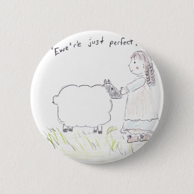 Badge Rond 5 Cm Ewe_Perfect (Devant)