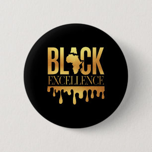 Badge Rond 5 Cm Excellence Noire Mois de l'Histoire des Noirs Moti