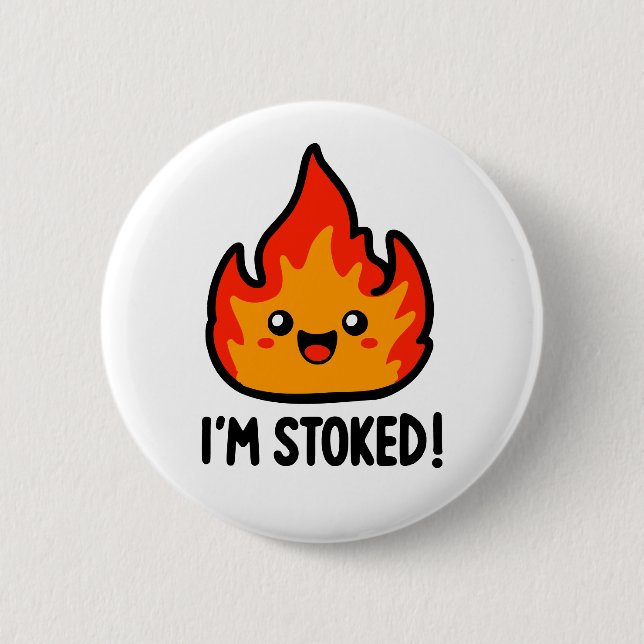 Badge Rond 5 Cm Excité (Devant)