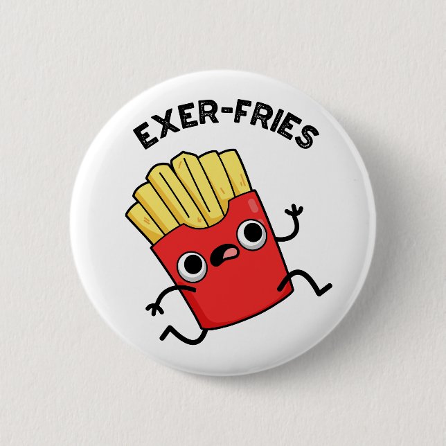 Badge Rond 5 Cm Exer-frites Funny Fries Puns (Devant)