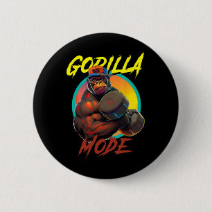 Badge Rond 5 Cm Exercice en mode Gorilla de construction du corps