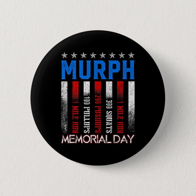 Badge Rond 5 Cm Exercice Murph Challenge Mémorial Murph (Devant)