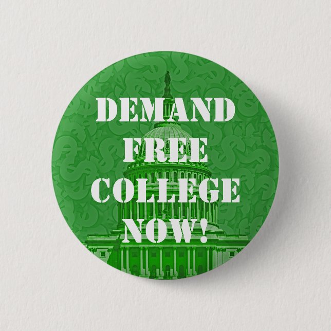 Badge Rond 5 Cm Exiger une université libre maintenant (Devant)