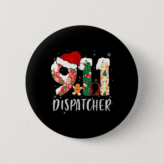 Badge Rond 5 Cm Expéditeur Noël 911 (Devant)