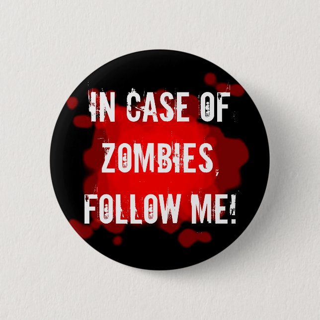 Badge Rond 5 Cm Expert en matière de zombi (noir) (Devant)