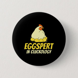 Badge Rond 5 Cm Experte en Cluckologie - Éleveur de poules