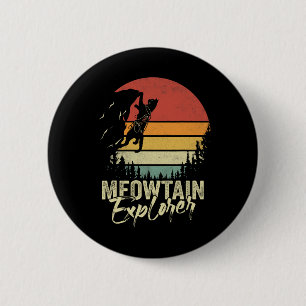 Badge Rond 5 Cm Explorateur de Meowtain Vintage Grimpeur de Roches