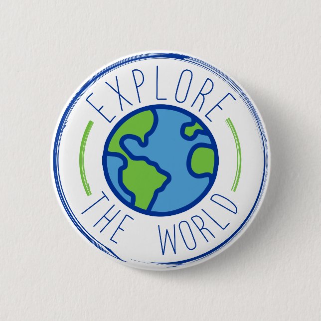 Badge Rond 5 Cm explorer le monde autocollant voyage (Devant)